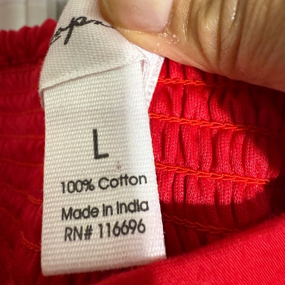 Japna Vibrant Red Ruffled Blouse - Picture 3 of 3